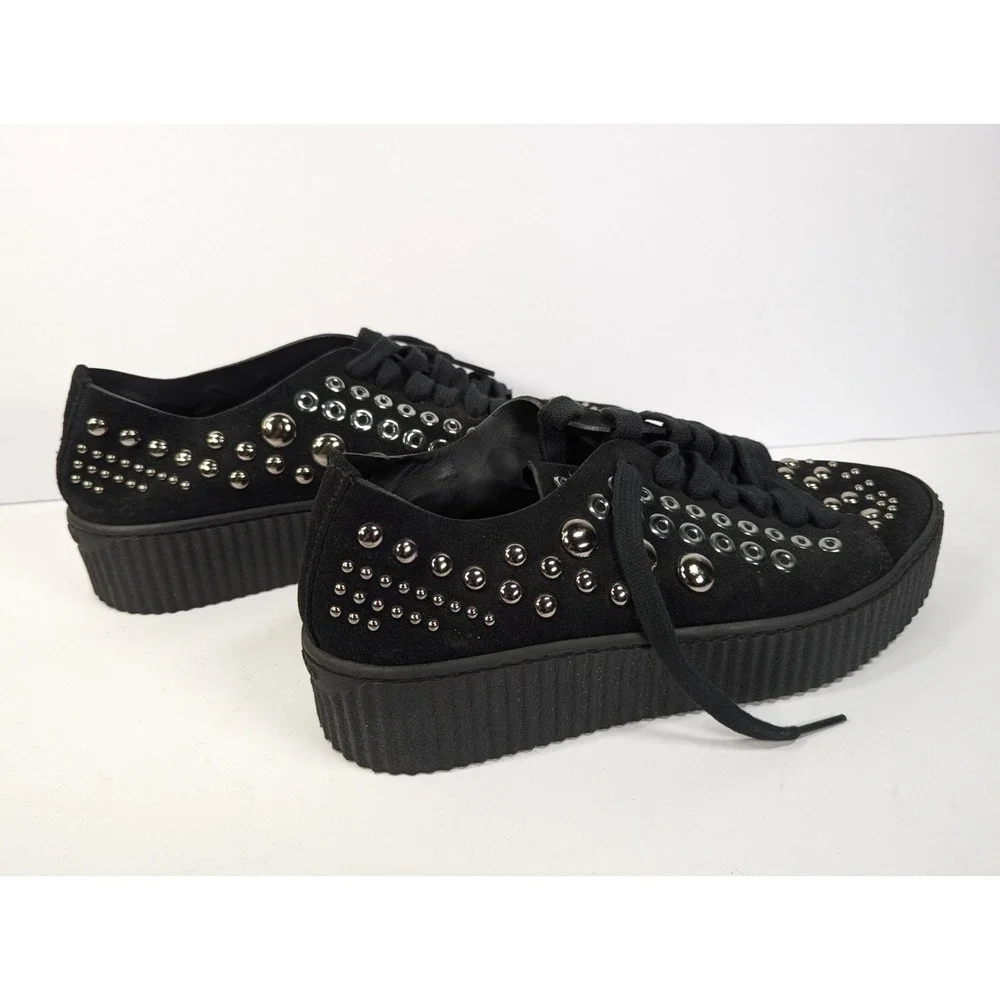 PINKO Iseol Black Studded Sneakers NWOT Size 9/39